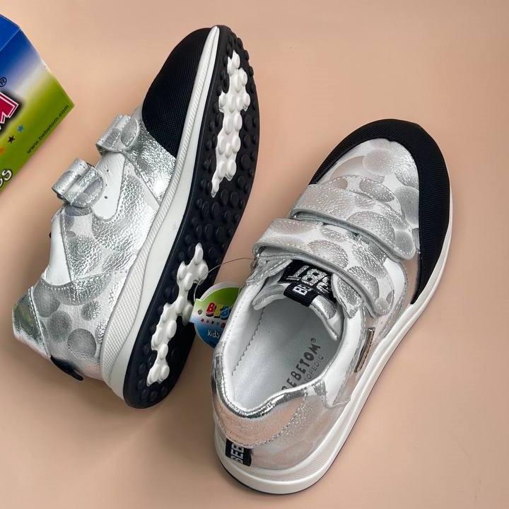 Кроссовки для девочки Bebetom кожаные р. 32 Серый (31641852)