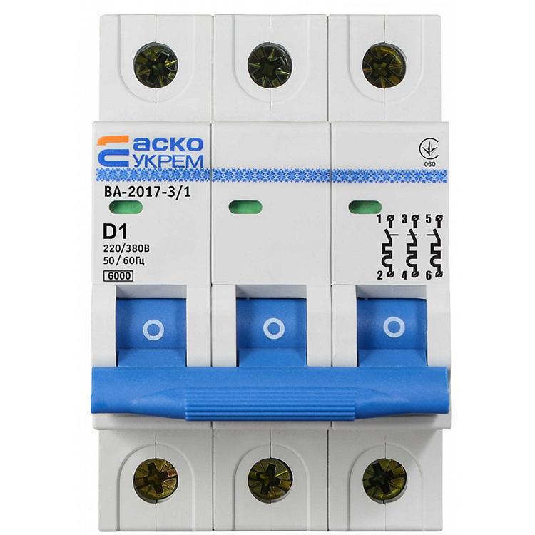 Автоматический выключатель АСКО-УКРЕМ ВА-2017 1А D 3 полюса (2348873809)