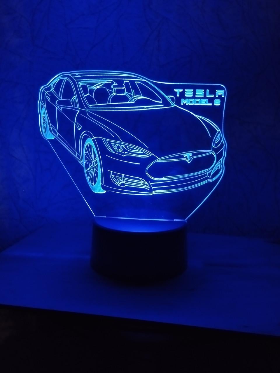 3D-ночник Tesla S несколько подсветок/на батарейке (2008927306)
