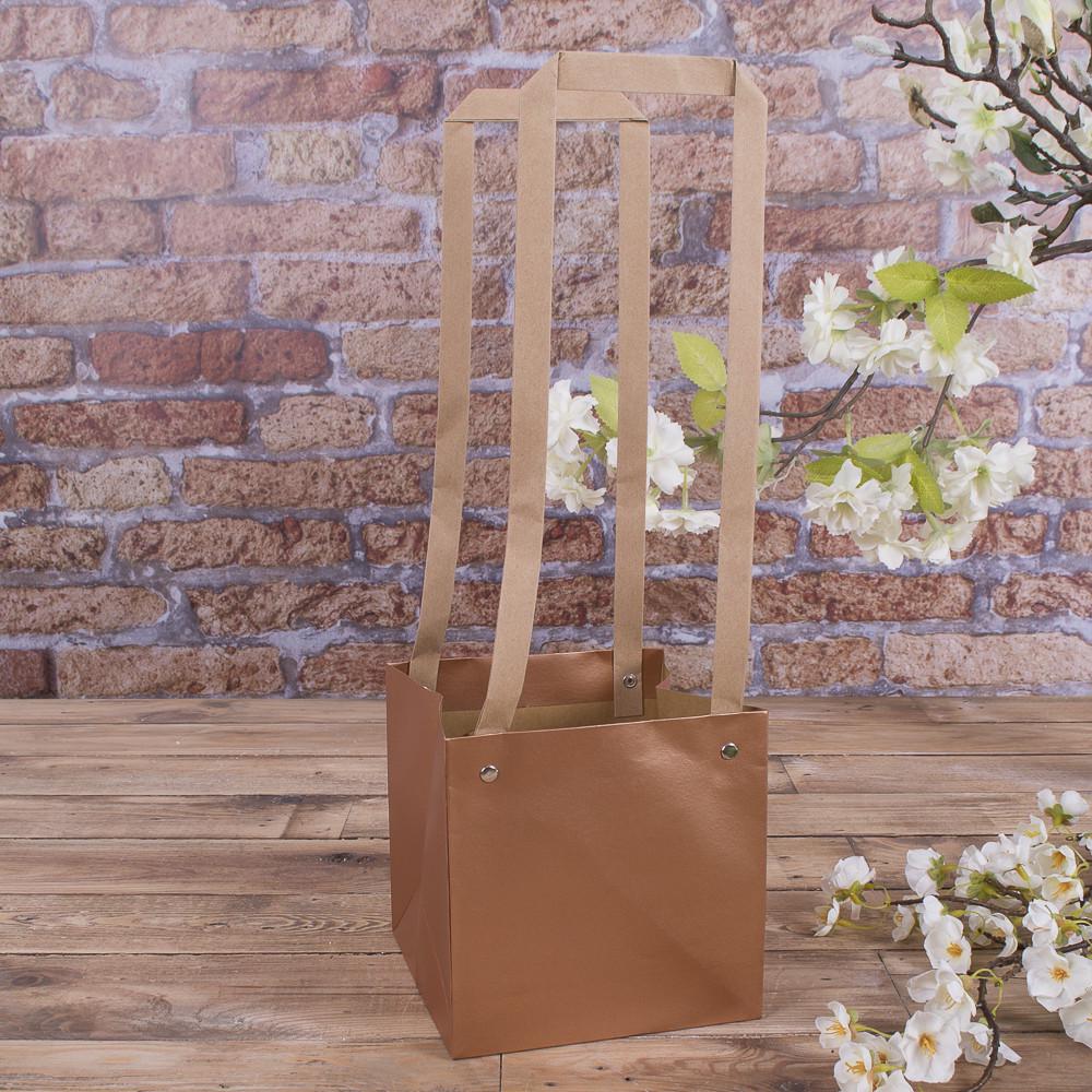 Пакет под цветы квадрат Бронзовый (1513-1)