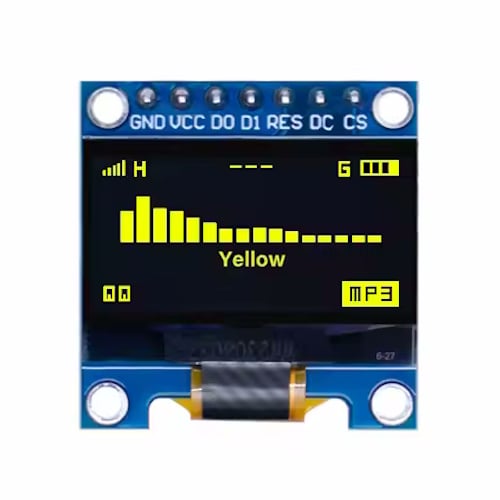 Дисплей OLED 0.96 интерфейс SPI Желтый (38986427)
