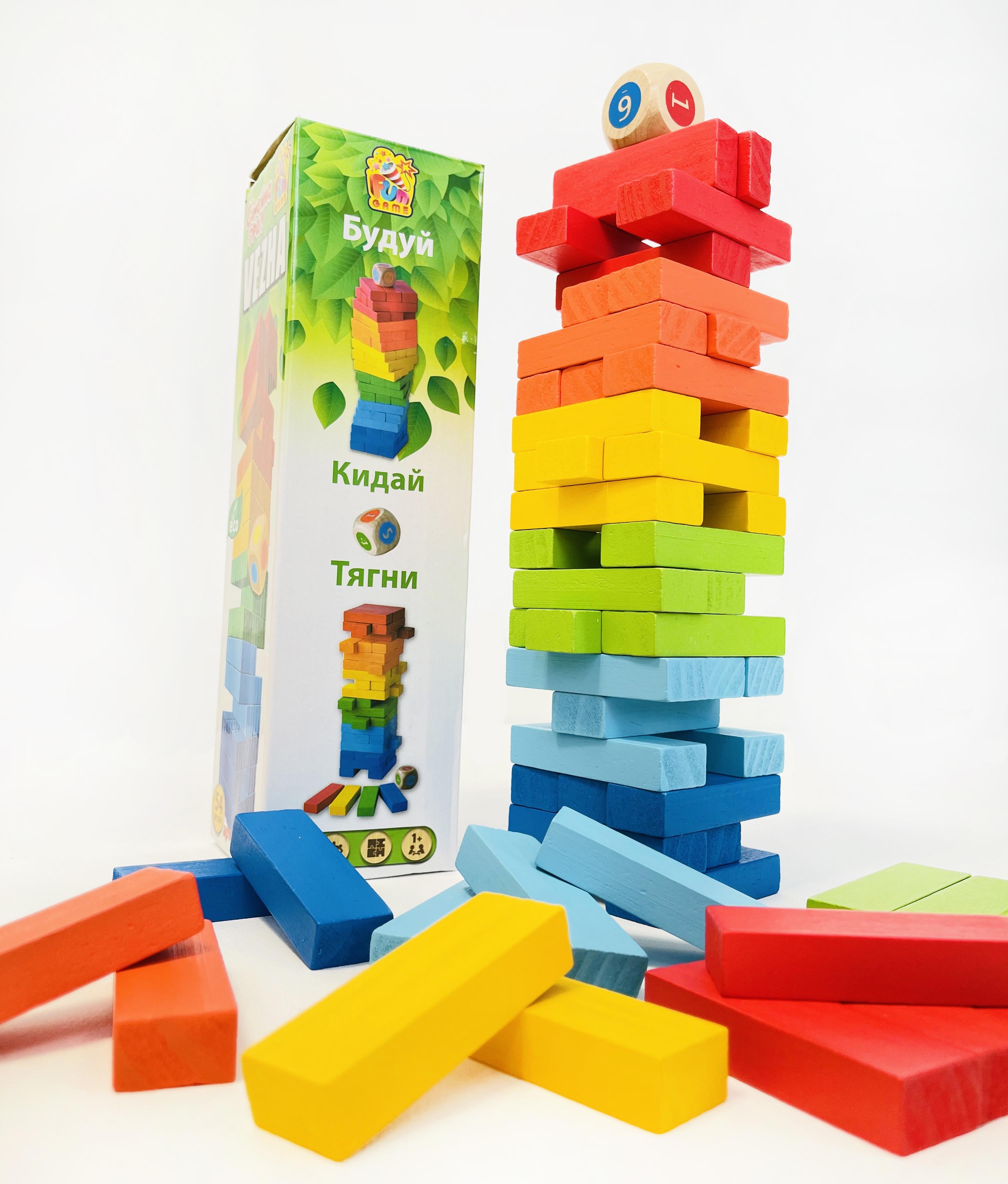 Детская деревянная развивающая игрушка кубики башня Oray - фото 8