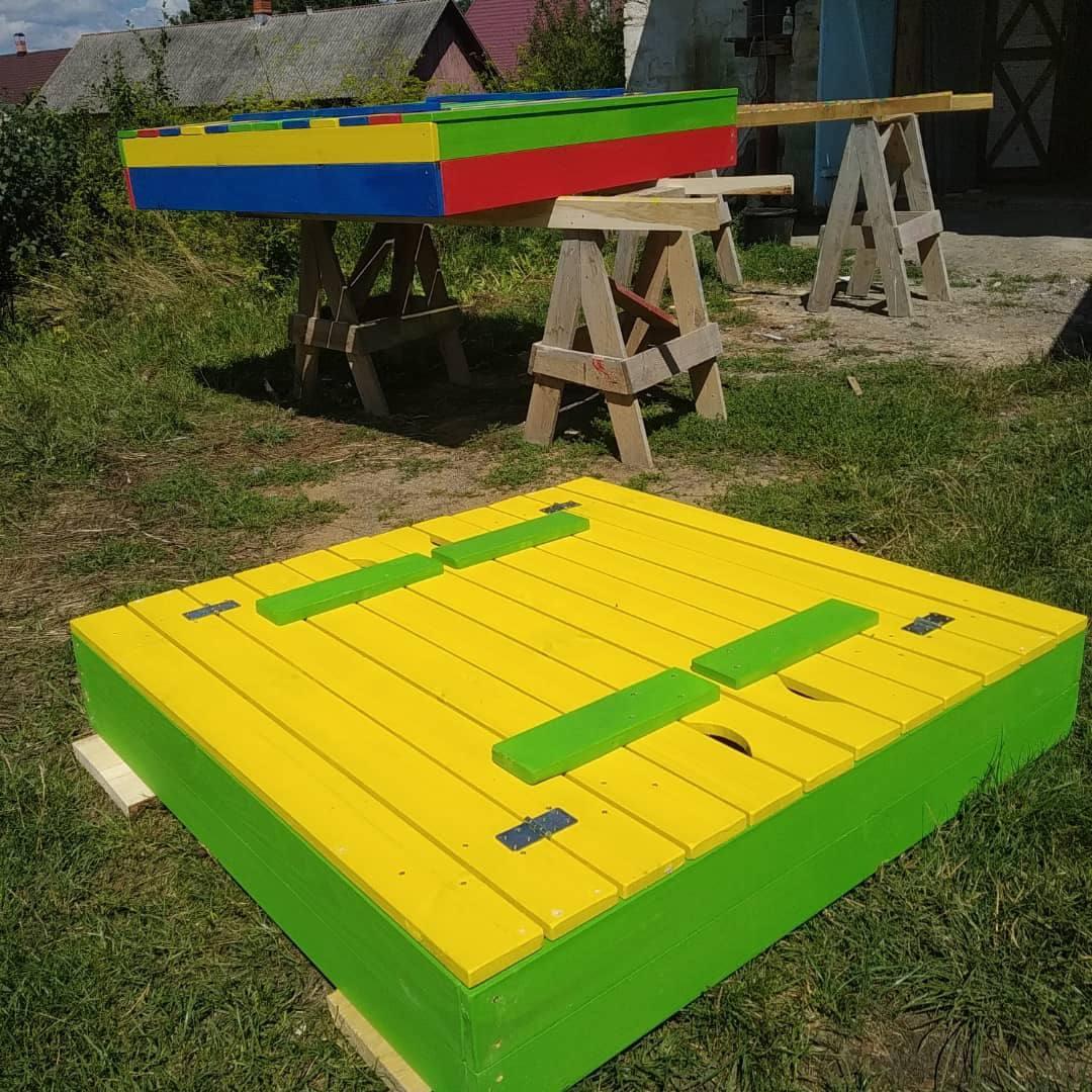 Песочница-трансформер с крышкой 1х1 м (27358128) - фото 2 Песочница-трансформер с крышкой 1х1 м (27358128) - фото 2