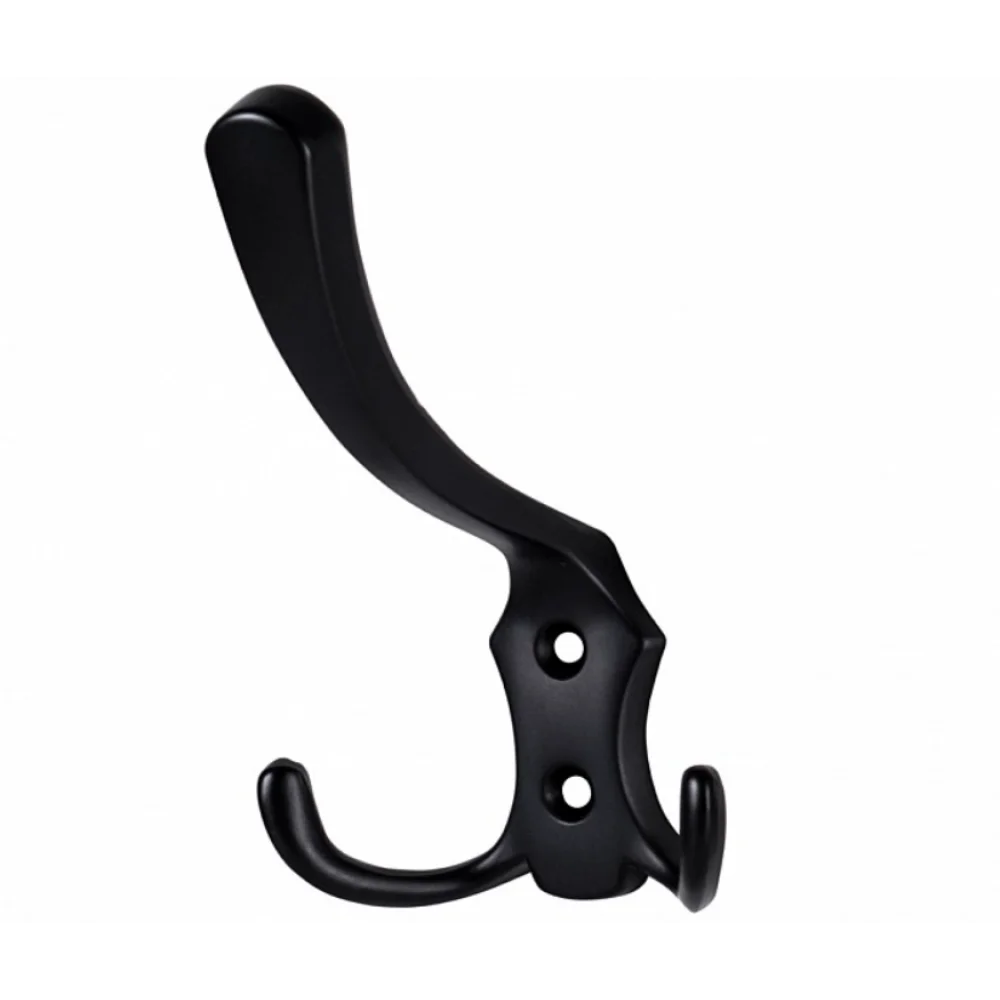 Гачок для одягу Modern з трьома вішалками 120х73 мм Чорний матовий (MK0478)