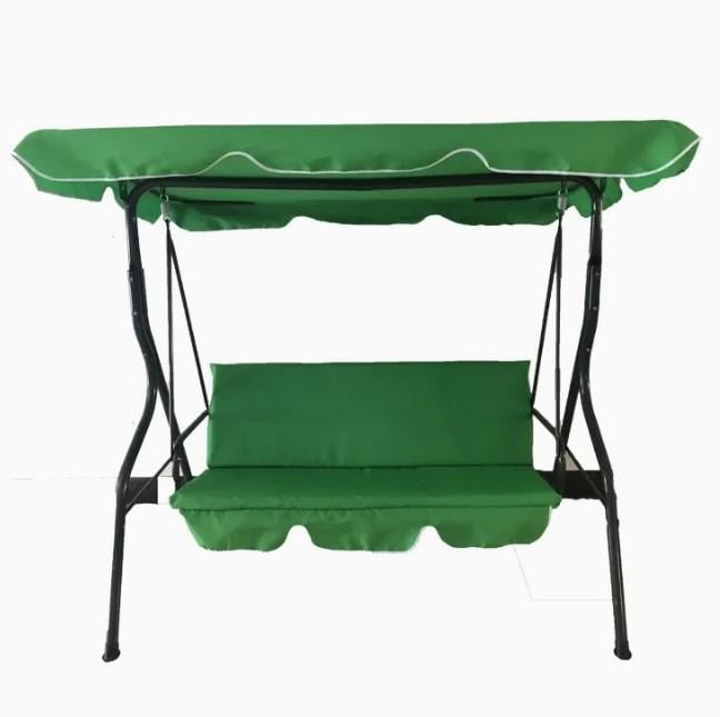 Качели садовые Garden Line каркасные для улицы с навесом Зеленый - фото 1