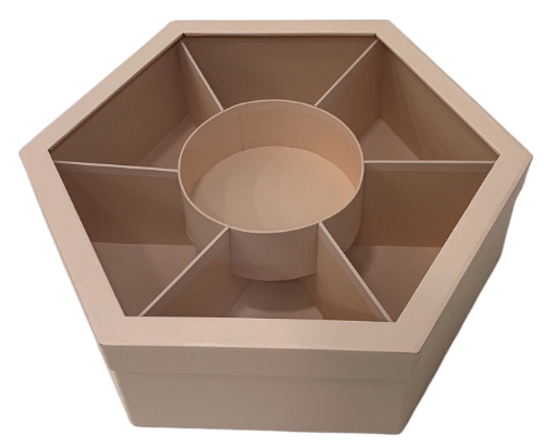 Подарочная коробка UFO шестиугольная Бежевый (UG-W2647)