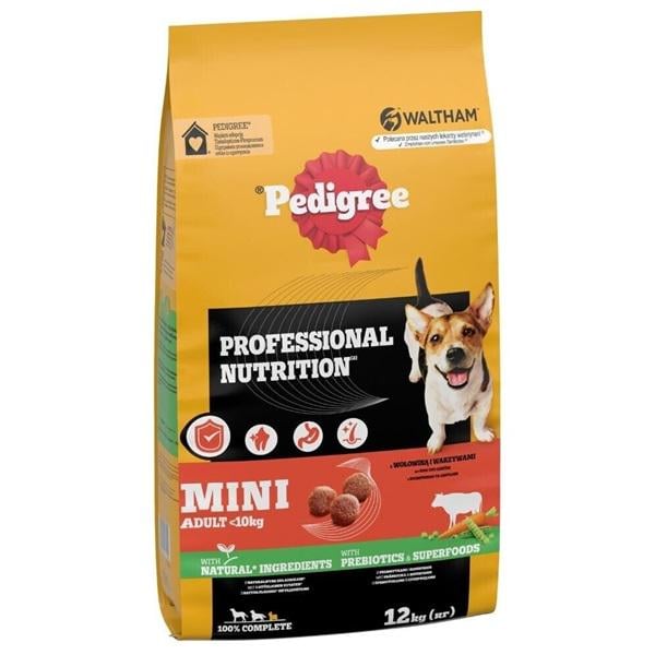 Корм для собак сухой Pedigree для взрослых собак маленьких пород говядина/овощи 12 кг (000026442)