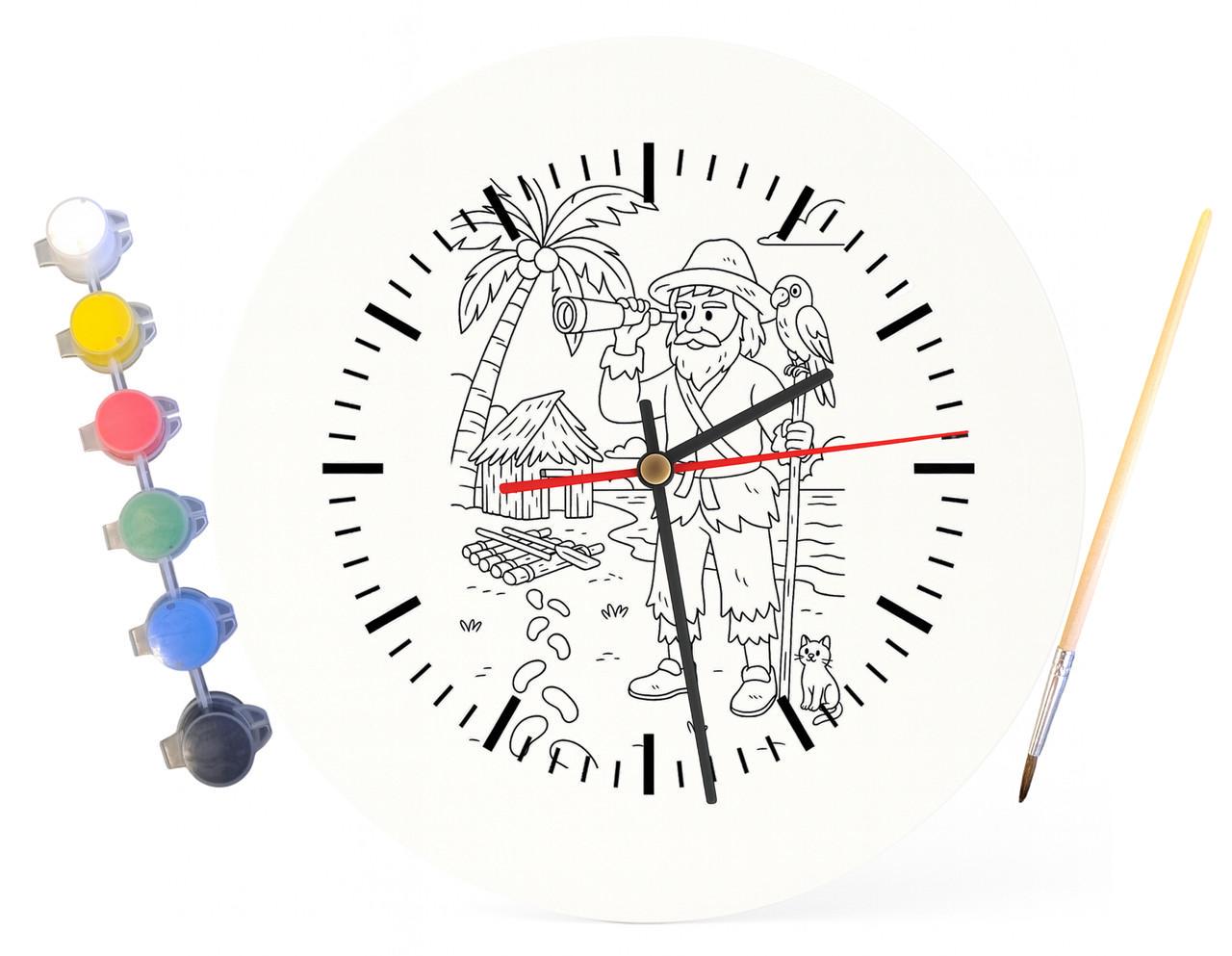 Детский набор для творчества часы-раскраски Робинзон Крузо по мотивам книги Даниэля Дефо 30 см (Г0006) - фото 3 Детский набор для творчества часы-раскраски Робинзон Крузо по мотивам книги Даниэля Дефо 30 см (Г0006) - фото 3