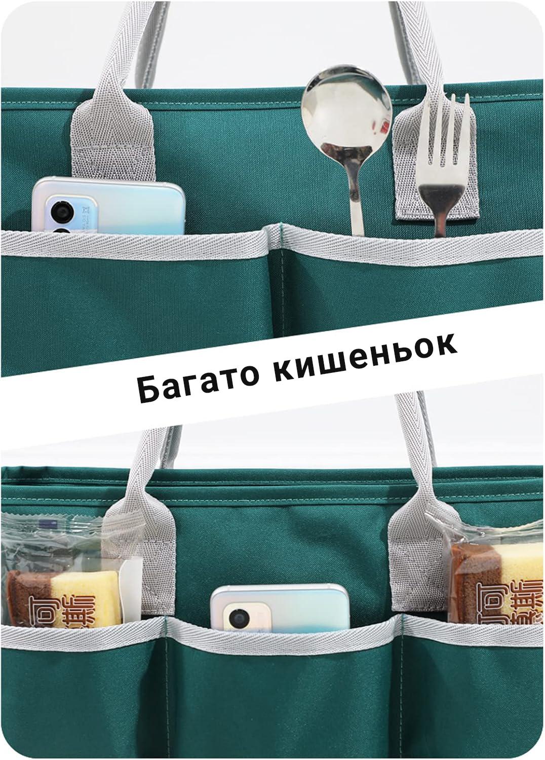 Сумка-холодильник с карманами Pocket 6 л Зеленый (406945) - фото 2