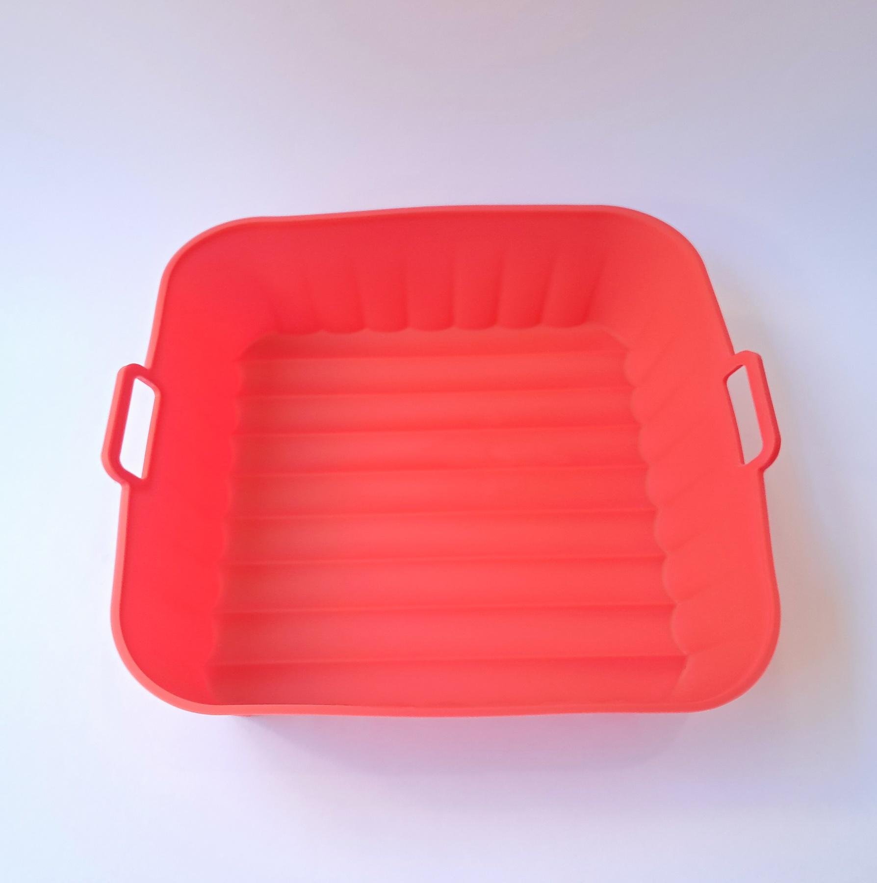 Форма силіконова для аерогрилю мультипечі ребриста прямокутна Червоний (SAM-317)