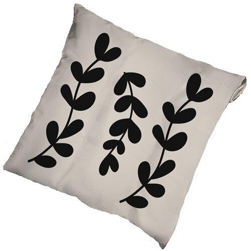 Подушка на стул с завязками Presentville Веточки с черными листиками 40x40x4 см (PZ_23F024)