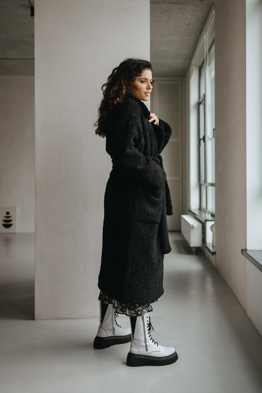 Пальто-шуба жіноче з еко-букле L-XL Чорний (2738197124) - фото 7 Пальто-шуба жіноче з еко-букле L-XL Чорний (2738197124) - фото 7