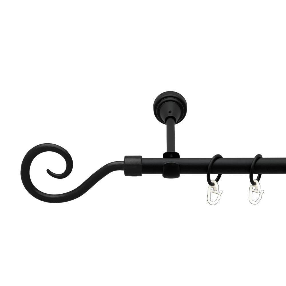 Карниз Orvit Крюк однорядний гладкий 16 мм 240 см Чорний (00-00016204)