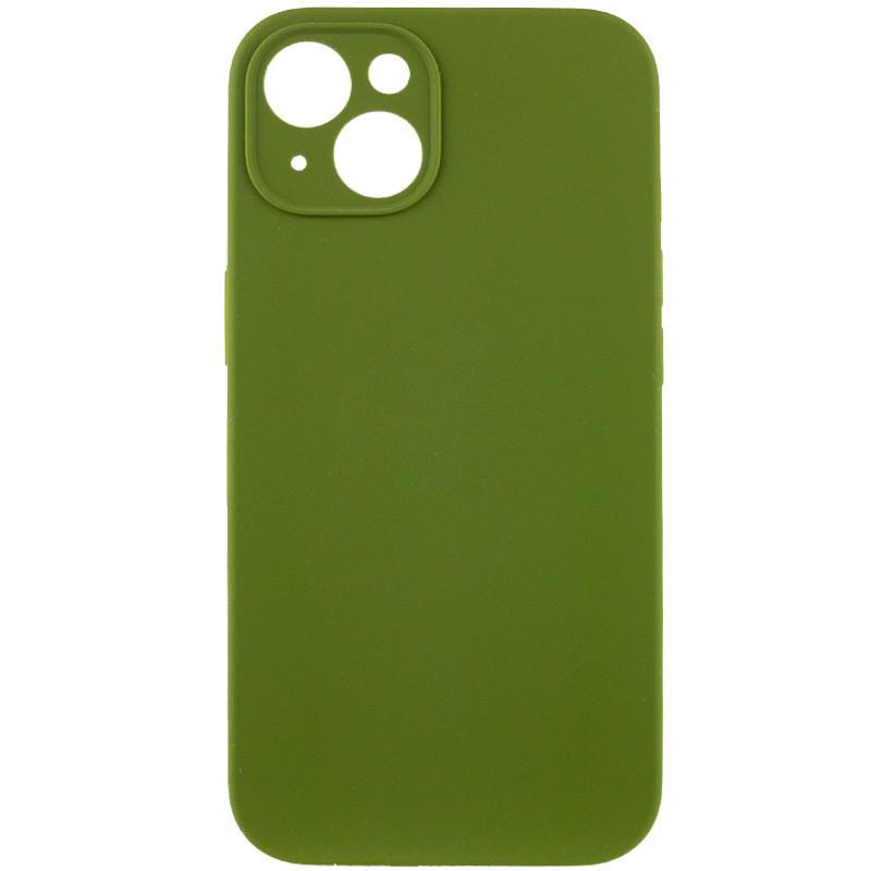 Протиударний чохол Silicone Case Full Camera Protective (AA) NL для Apple iPhone 15 (6.1") Зелений / Dark Olive