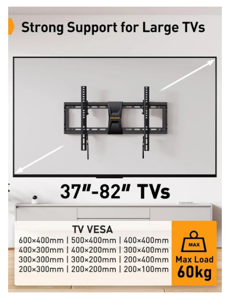 Кронштейн настінний Perlegear для телевізорів 37-82" до 60 кг (PGLT5 ) - фото 2