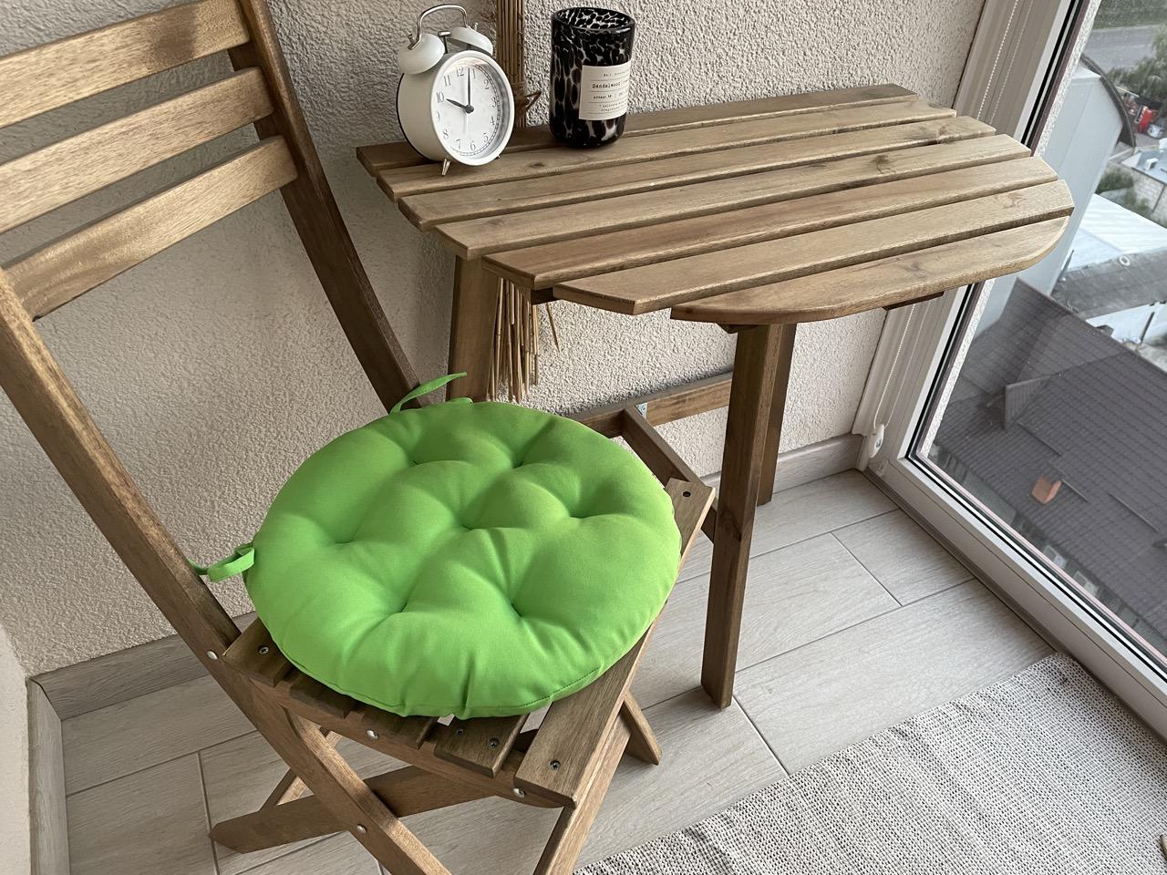 Подушка на стілець кругла Кедр на Лівані Color з зав'язками 40x40х5 см Салатовий - фото 2