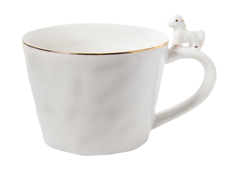 Чашка фарфоровая Lefard Лошадка 350 мл Белый (149-521)