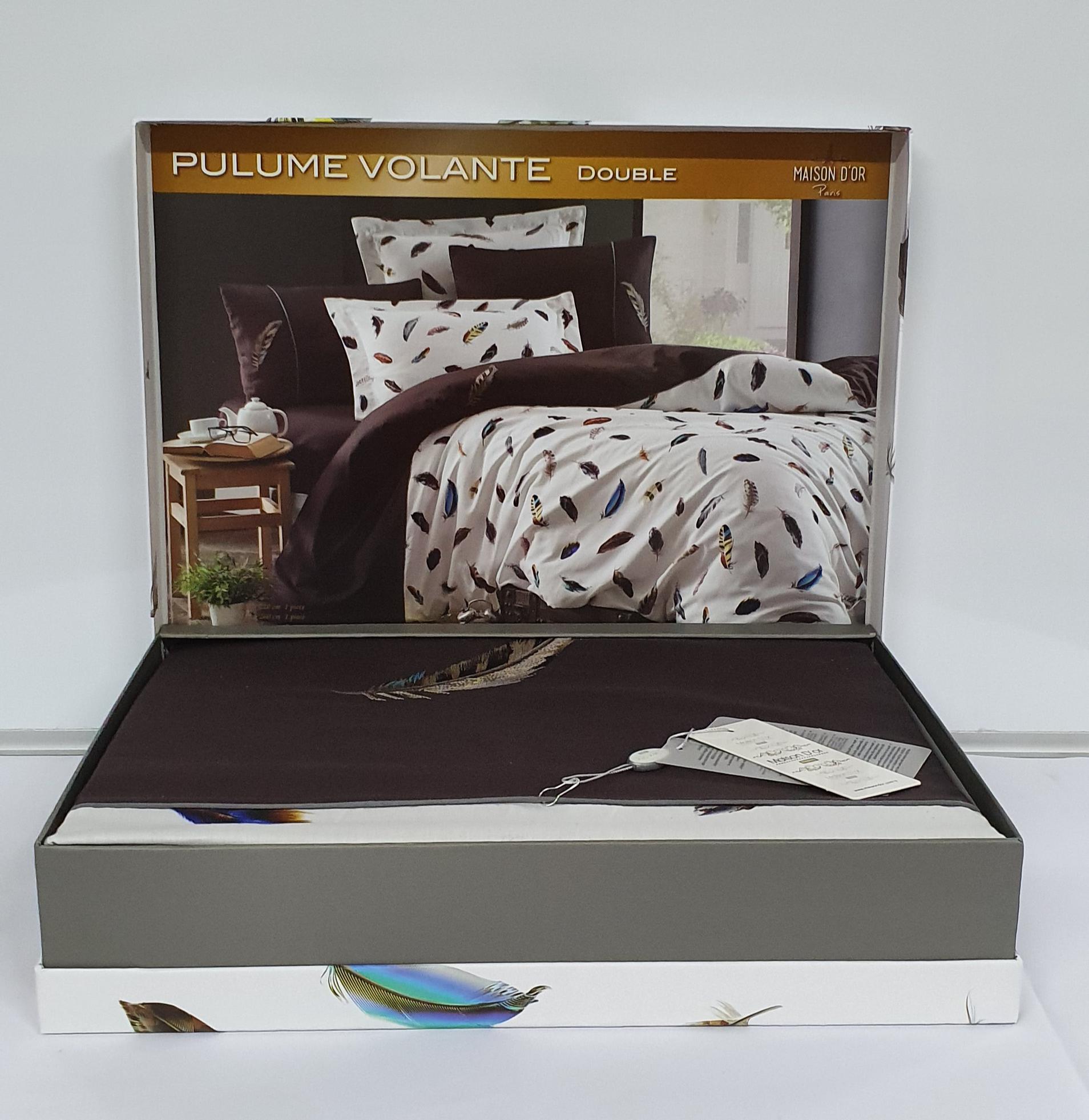 Комплект постельного белья Maison D'or с вышивкой 200х220 Pulume Volante Brown (02MD200220SPulume16) Комплект постельного белья Maison D'or с вышивкой 200х220 Pulume Volante Brown (02MD200220SPulume16)