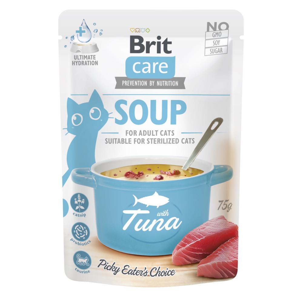 Корм влажный Brit Soup Tuna для кошек суп с тунцем 75 г (34806724)