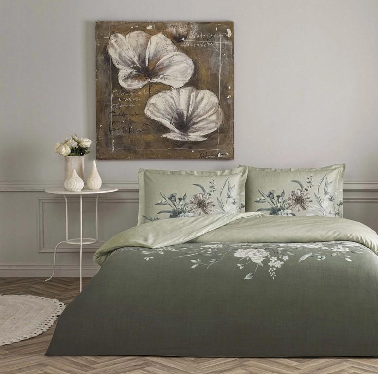 Комплект постельного белья Tac Nurell gri сатин евро (2000022283929) Комплект постельного белья Tac Nurell gri сатин евро (2000022283929)