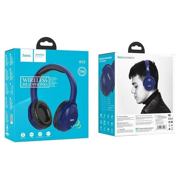 Наушники беспроводные HOCO W33 Art Sount Wireless Headphones Bluetooth Blue (000253) - фото 4