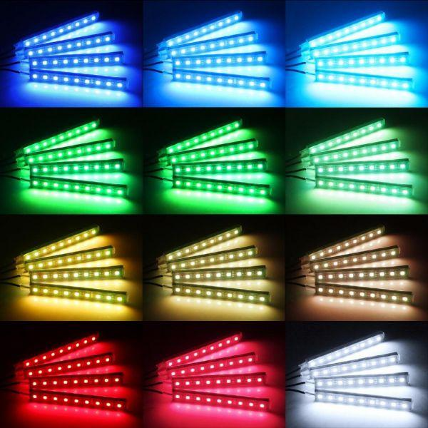 Разноцветная подсветка салона автомобиля Car light RGB-9-4 - фото 6