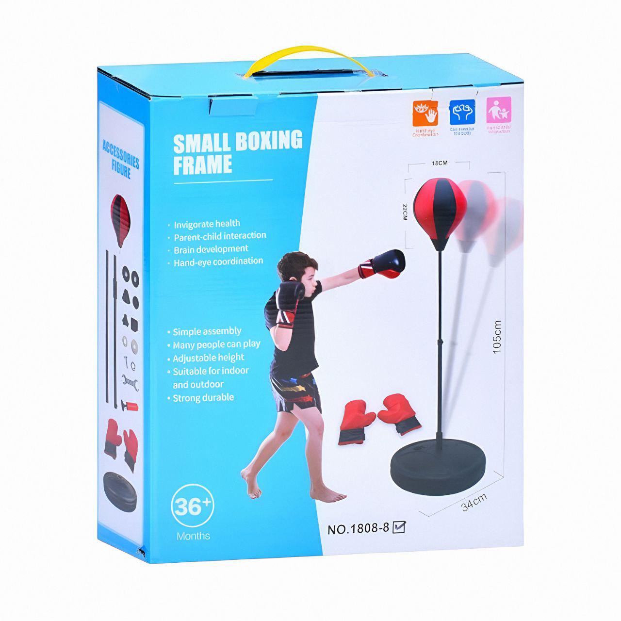 Боксерский набор MR1250 с грушей 18 см на металлической стойке 105 см/2 перчатки по 20 см Черно-красный - фото 2 Боксерский набор MR1250 с грушей 18 см на металлической стойке 105 см/2 перчатки по 20 см Черно-красный - фото 2