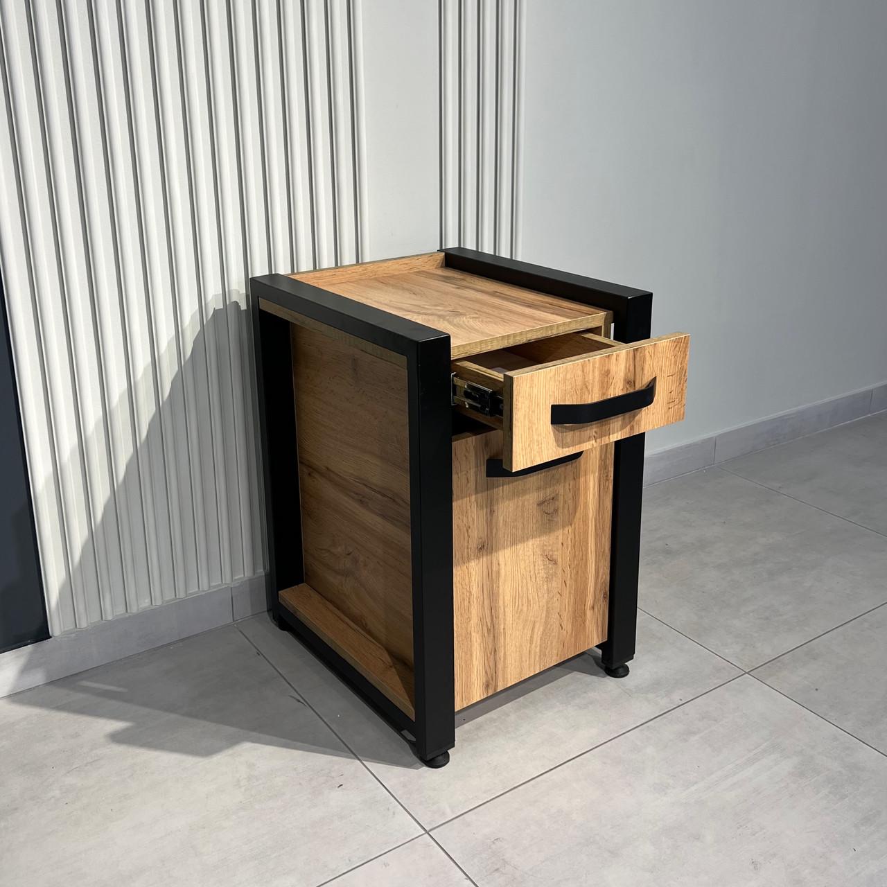 Тумба приліжкова LOFT з шухлядою та полицями (000088439) - фото 2