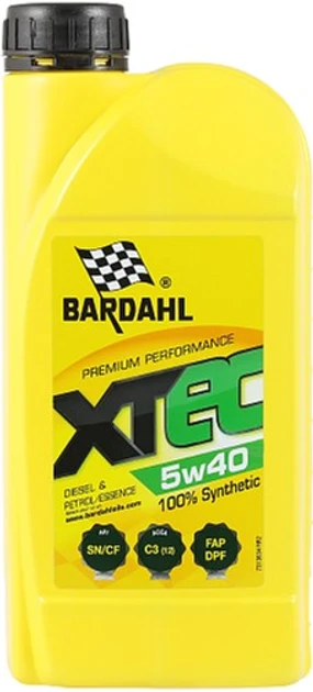 Моторна олива Bardahl XTEC 0W40 C3 SN/C3/BMW Longlife-04/GM Dexos 2/MB 229.52/229.51/229.31/Porsche C40 1 л Моторна олива Bardahl XTEC 0W40 C3 SN/C3/BMW Longlife-04/GM Dexos 2/MB 229.52/229.51/229.31/Porsche C40 1 л