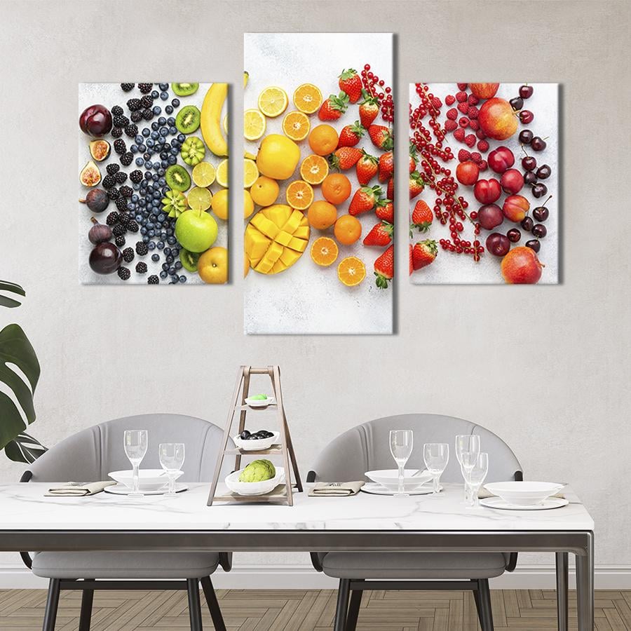 Картина для интерьера Радуга фруктов и ягод 96x60 см (309-32)