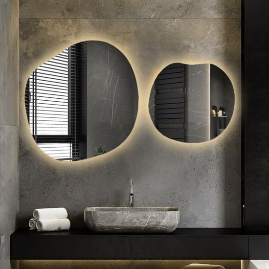 Дизайнерское зеркалоо Epika в форме камня с задней фоновой подсветкой 160x90 см