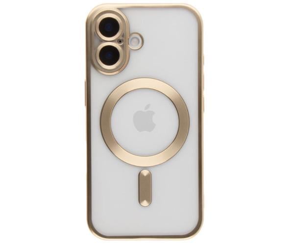 Чехол силиконовый Fashion Shining для iPhone 16 с поддержкой беспроводной зарядки Золотой