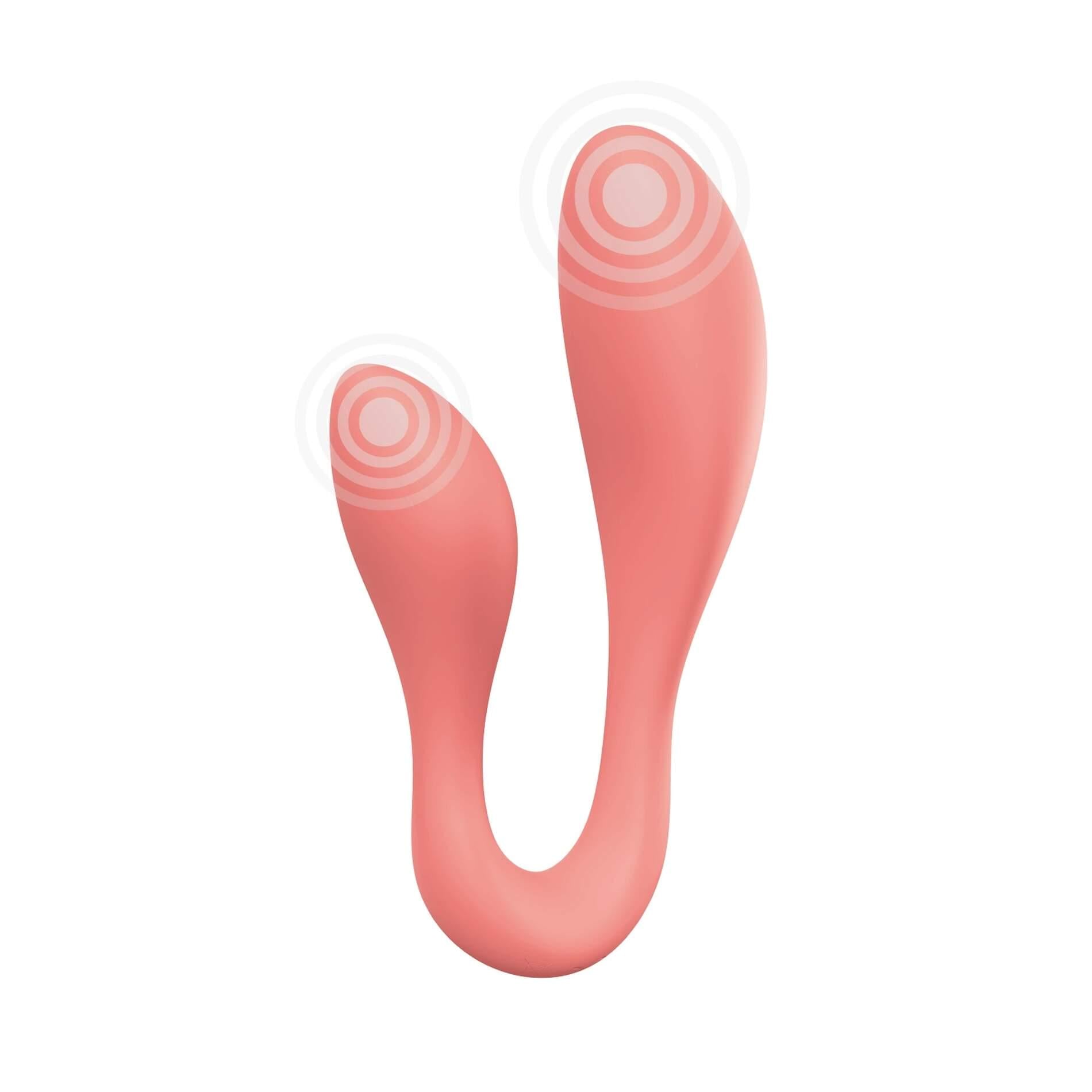 Смарт-стимулятор Adrien Lastic Couple Secrets II APP для клитора и точки G Коралловый (38024180)