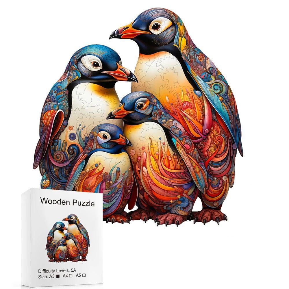 Пазлы деревянные пингвины А3 (672)