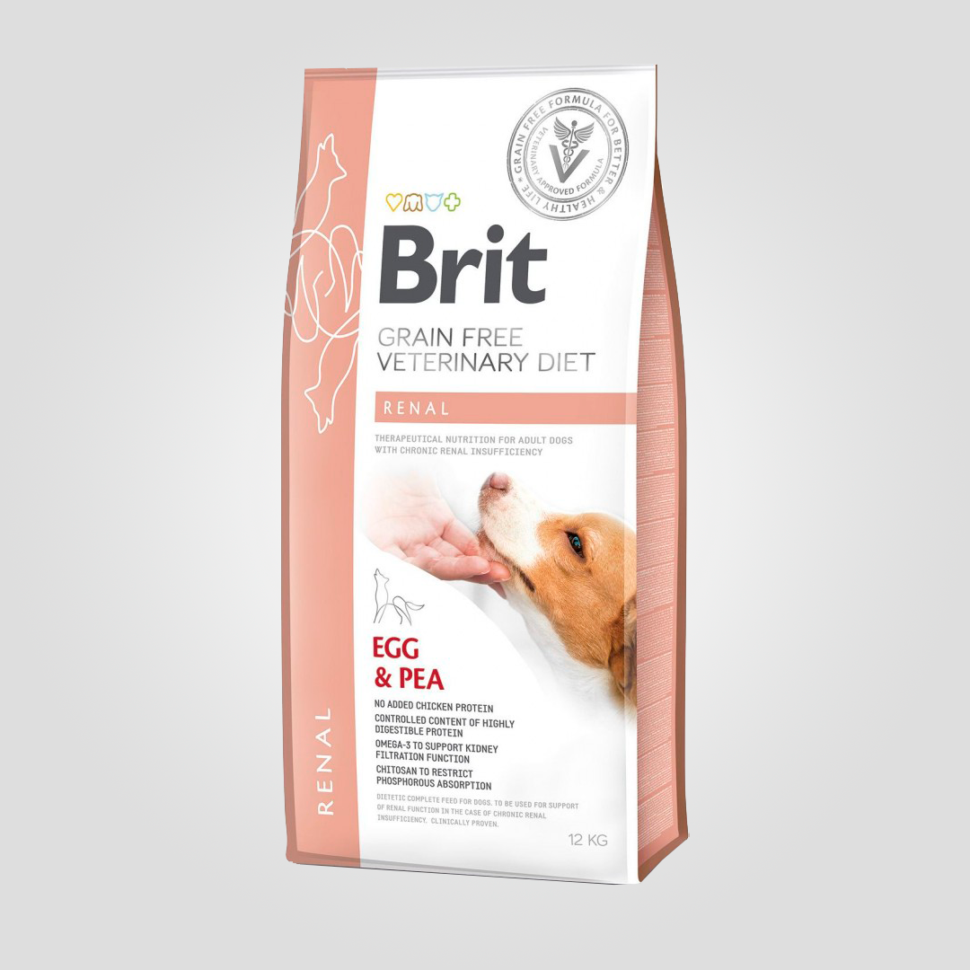 Корм сухой Brit VetDiet Dog Renal для собак при почечной недостаточности с яйцом горохом и гречкой 12 кг (2183780912)