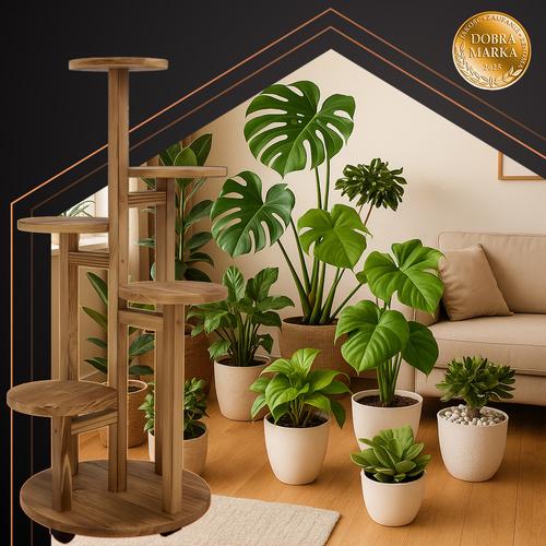 Підставка для квітів Ruhhy шестирівнева дерев'яна 86 см (26041) - фото 4 Підставка для квітів Ruhhy шестирівнева дерев'яна 86 см (26041) - фото 4