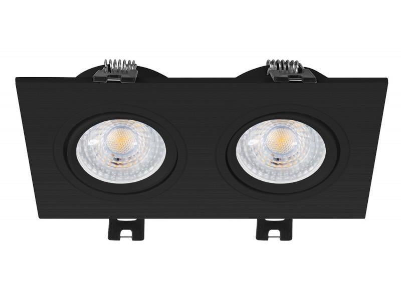 Точечный светильник Luxel GU5.3 IP20 квадрат двойной Черный (DP-08B)