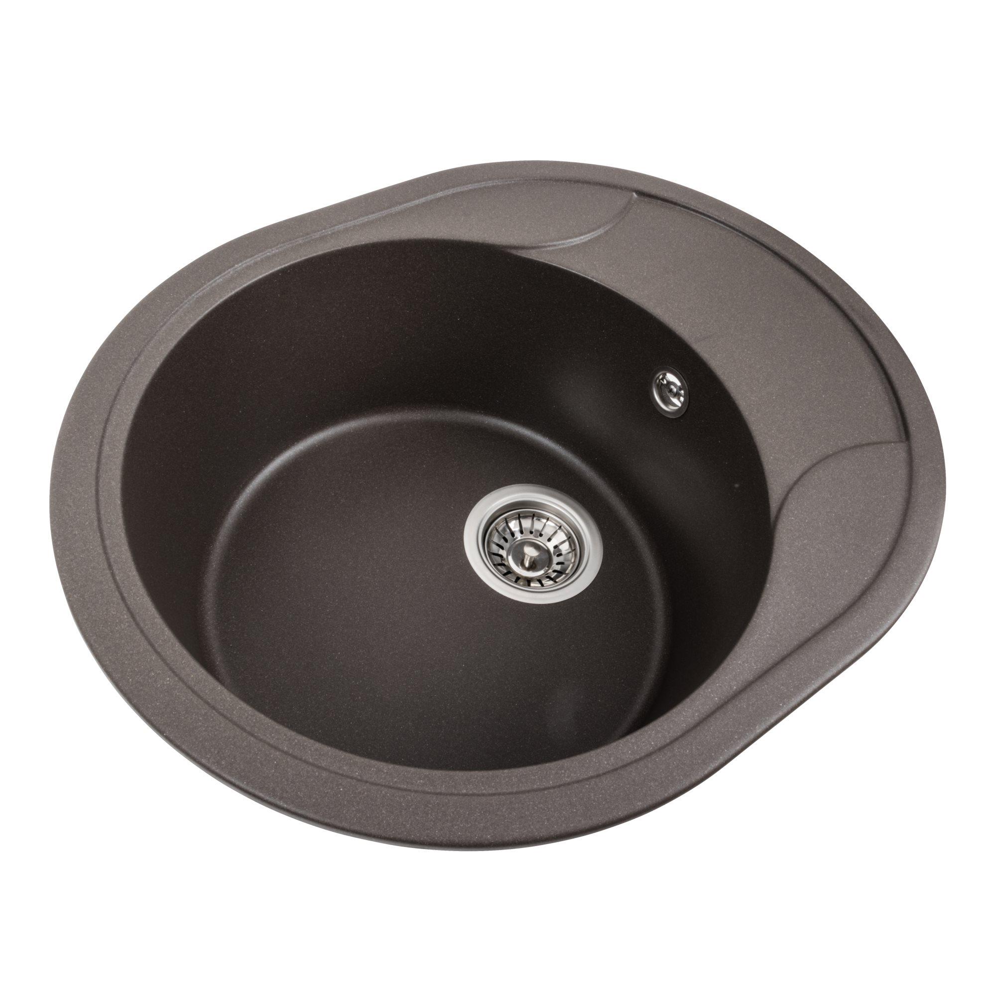 Мийка гранітна для кухні Platinum 5847 ONYX матова Темна скеля - фото 2 Мийка гранітна для кухні Platinum 5847 ONYX матова Темна скеля - фото 2