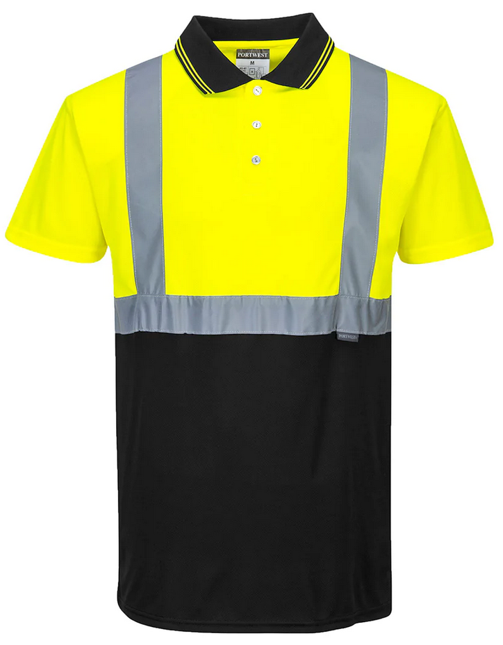 Футболка-поло сигнальная PORTWEST S479 Two-Tone Hi Vis Polo Shirt L Желто-черный (S479YBRL) - фото 1