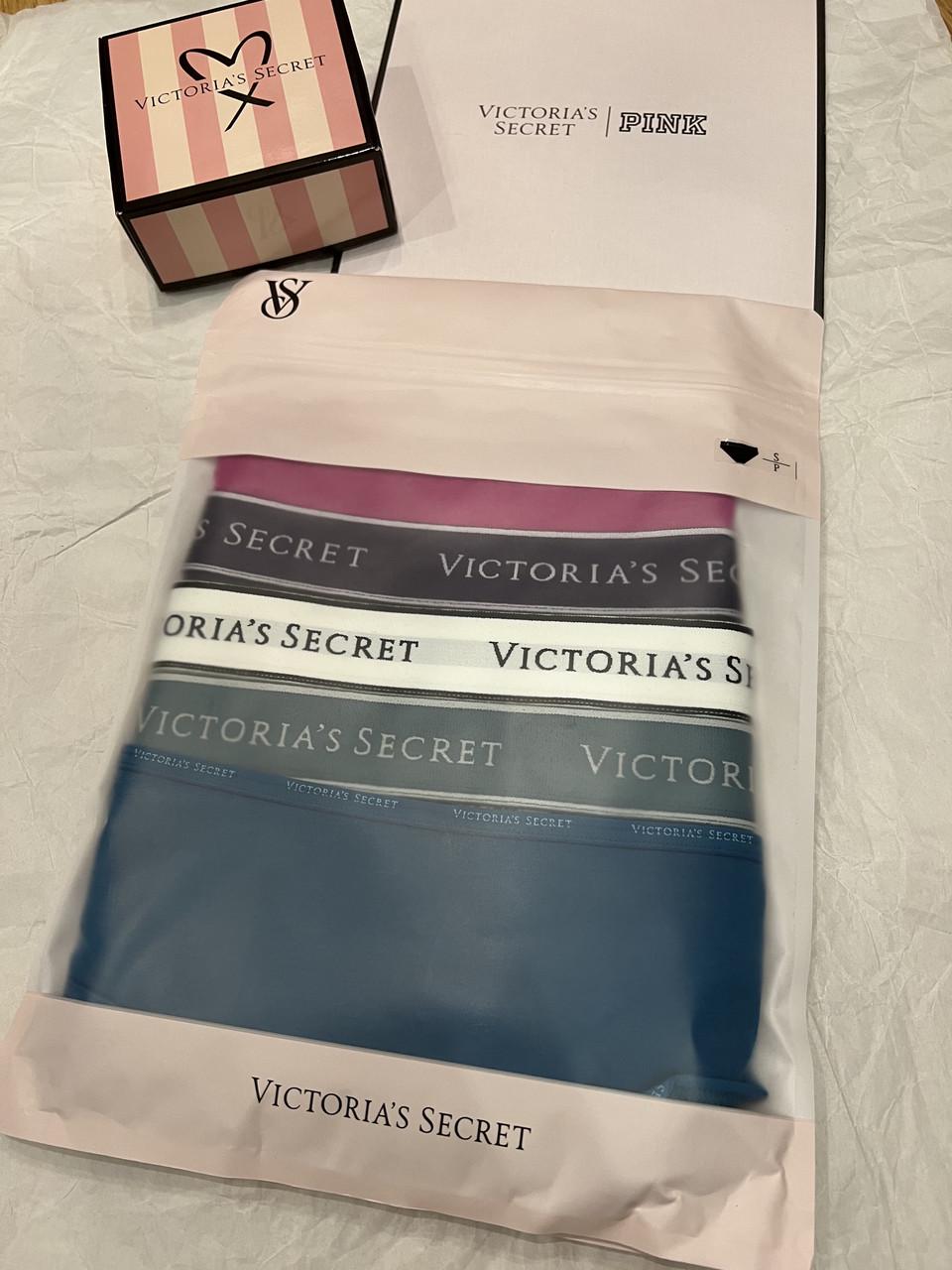 Набор трусиков Victoria's Secret 5-Pack Logo Cotton Hiphugger Panties S Разноцветный - фото 2