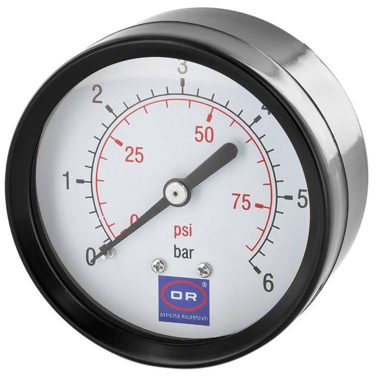 Манометр давления воды Officine Rigamonti 0240.000 с задним подключением на 6 бар 1/4" Ø 40 мм (163816)