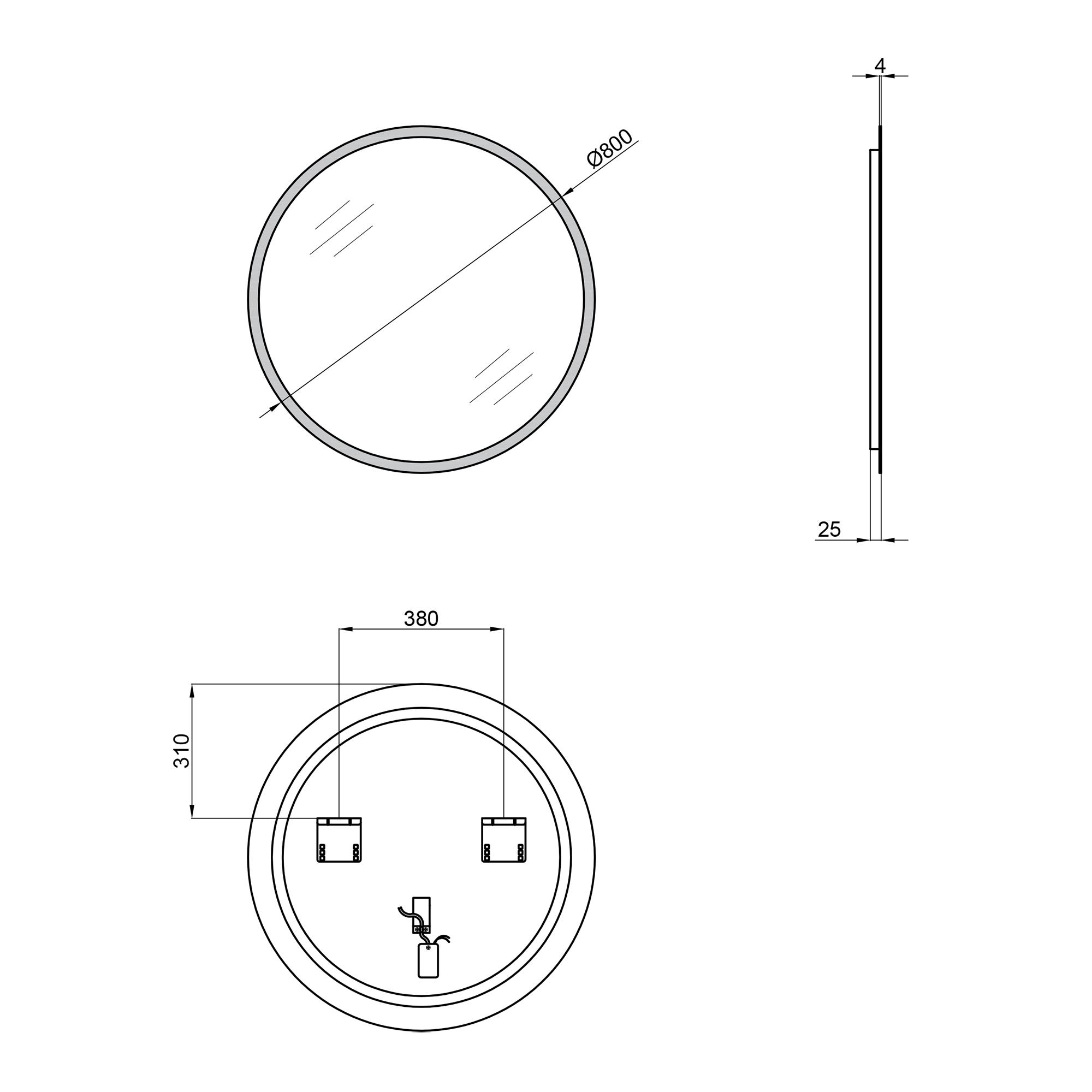 Зеркало Qtap Virgo LED с выключателем R800 мм (SD00045769-VS) - фото 2