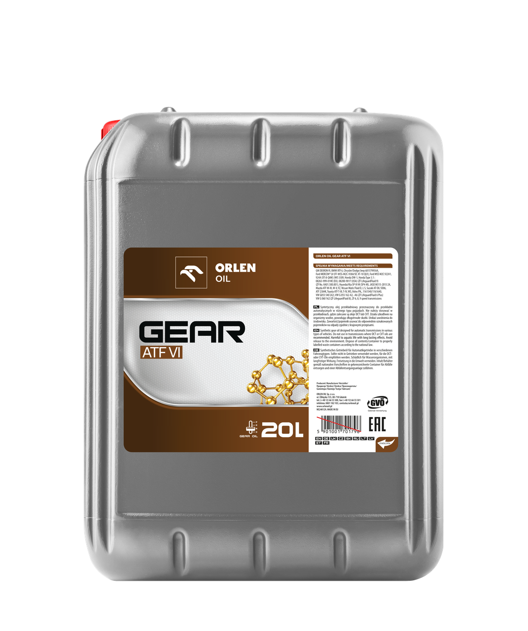 Трансмісійне мастило Orlen Oil Gear ATF VI 20 л