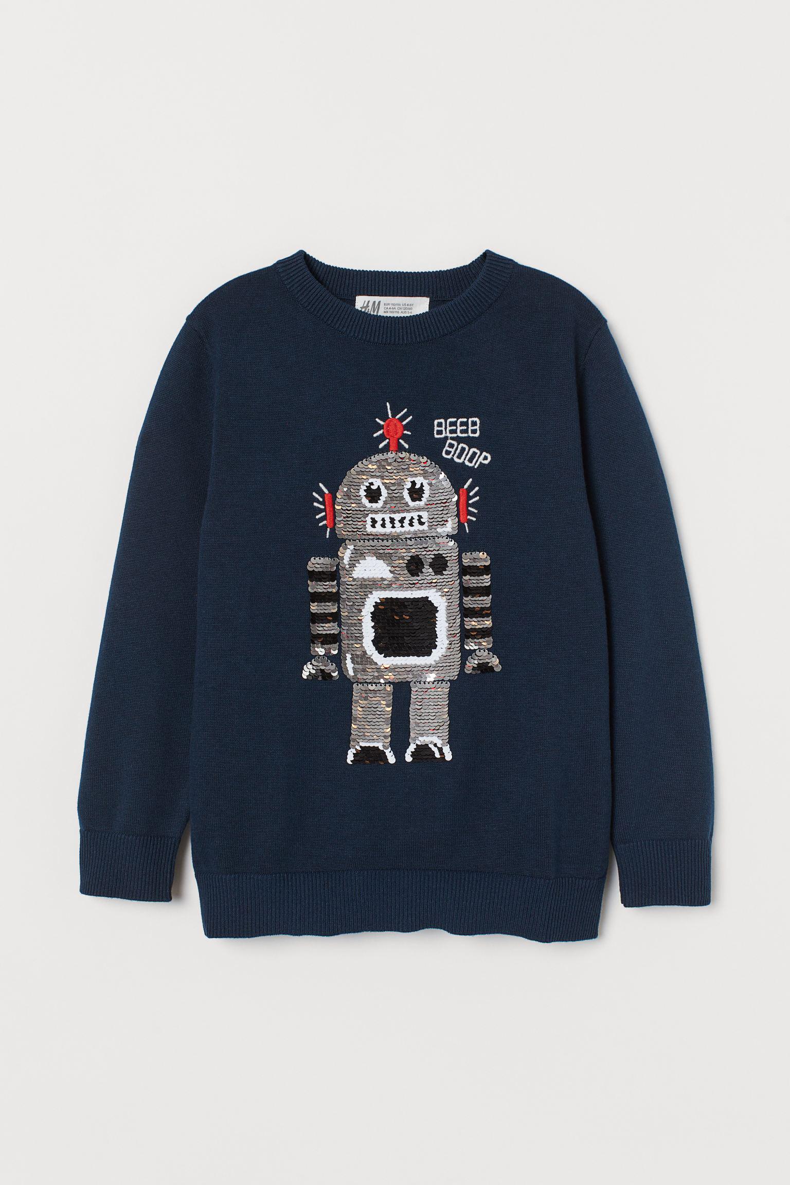Джемпер H&M принт 110-116 см Темно-синій (22077736820) Джемпер H&M принт 110-116 см Темно-синій (22077736820)