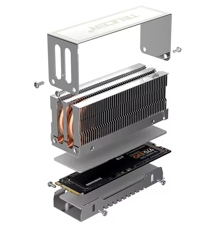 Радиатор охлаждения TEUCER M2-10 M.2 SSD M2 2280 термопрокладки (2865570614)