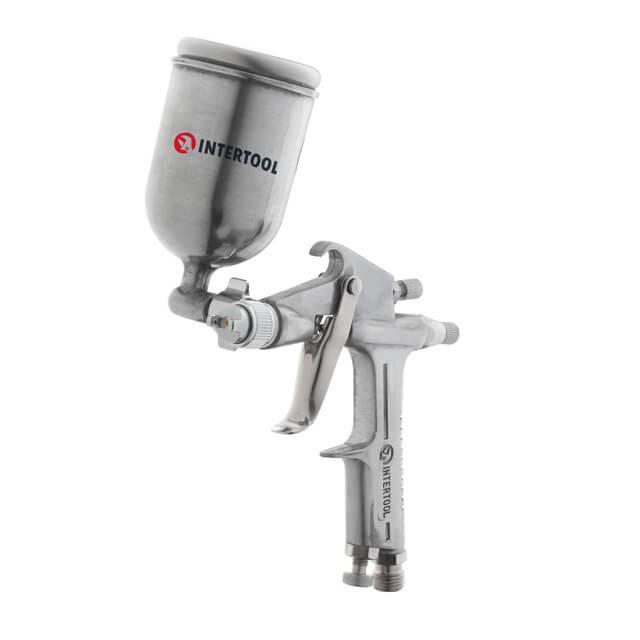 Фарбопульт пневматичний Intertool PT-0301 HP MINI форсунка 0,5 мм верхній металевий бачок 200 мл 5 бар (1681566015)