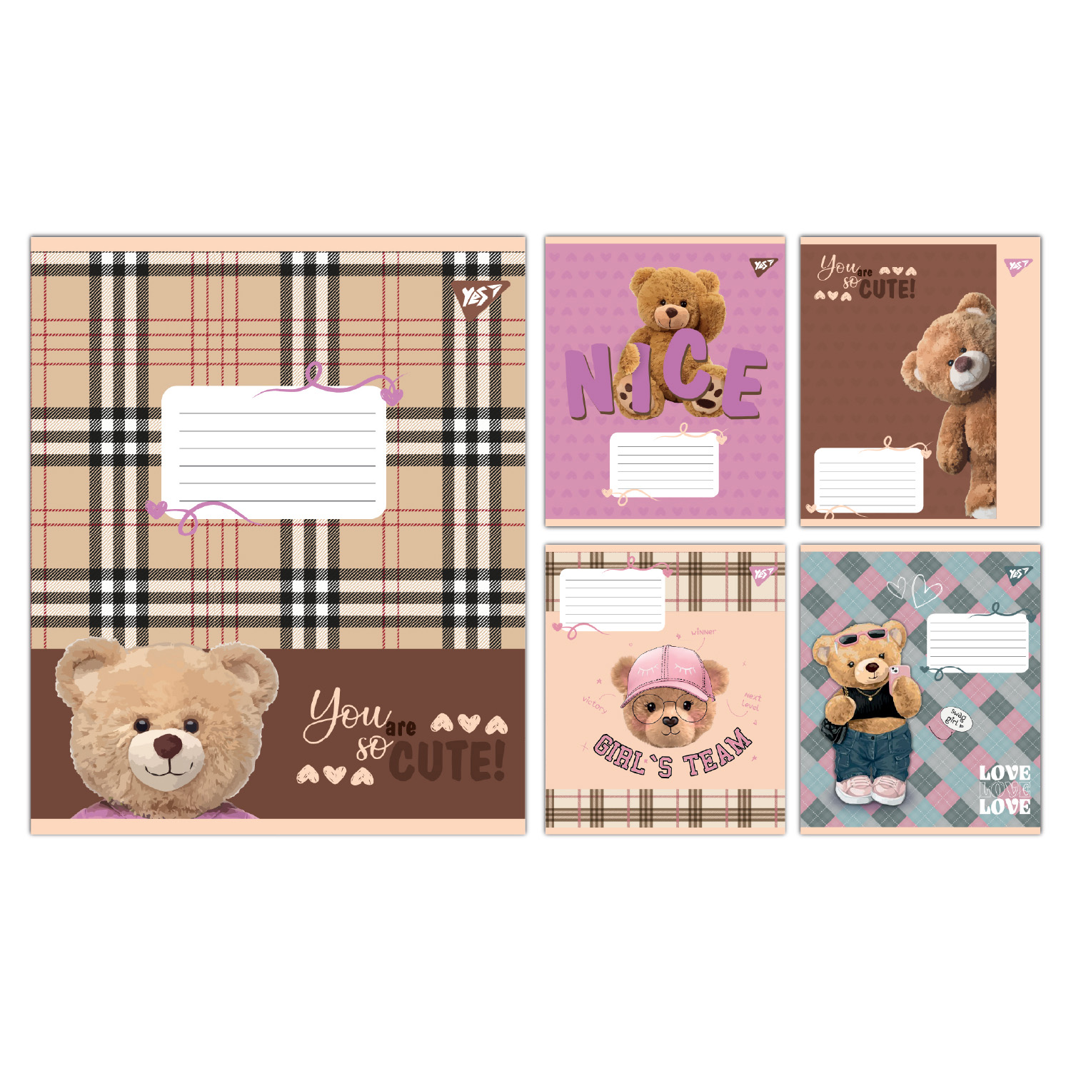 Набор школьных тетрадей YES You are cute А5/12 линия 25 шт. (767892)