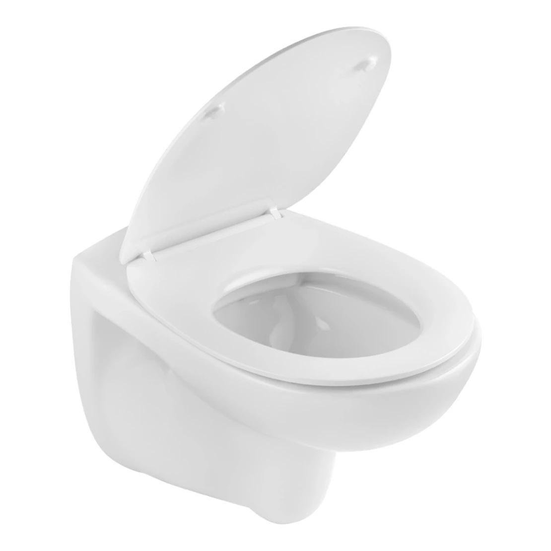 Унитаз подвесной Kroner Oker WHI533536 безобедочный с сиденьем Slim Duroplast 340х360 мм Белый (KO533536WHIR) - фото 3 Унитаз подвесной Kroner Oker WHI533536 безобедочный с сиденьем Slim Duroplast 340х360 мм Белый (KO533536WHIR) - фото 3