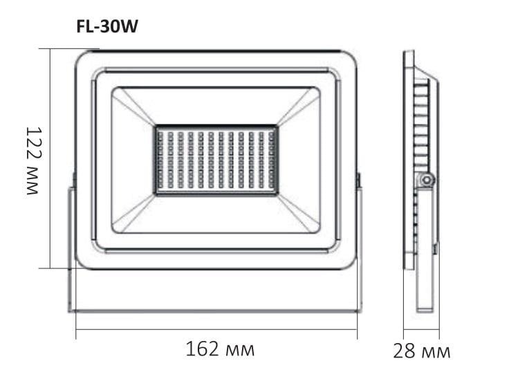 Прожектор світлодіодний FL 30W 5000K IP65 Black - фото 4