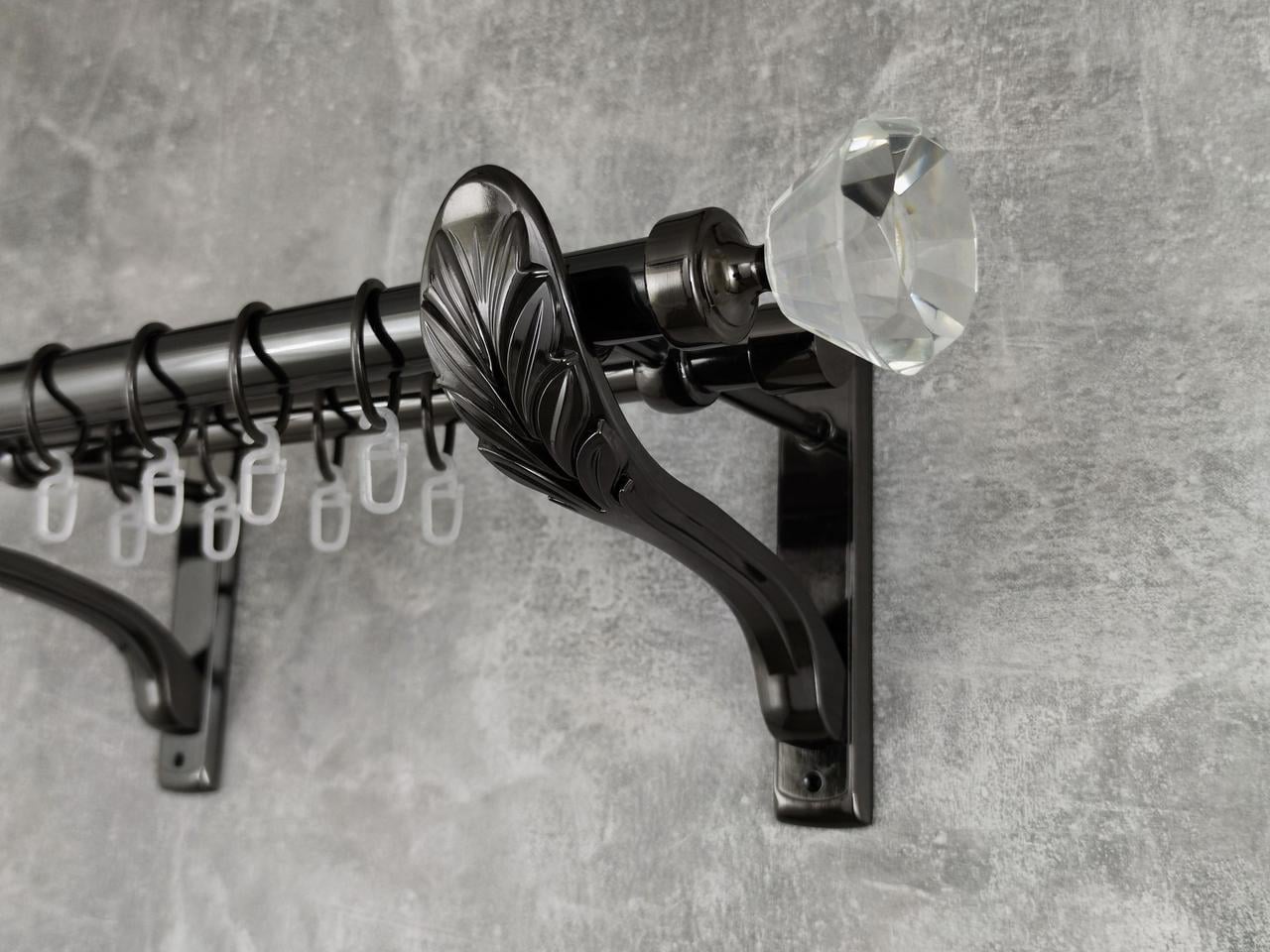 Карниз MStyle металлический для штор двухрядный Спектралия 25/19 мм гладкий 160 см Оникс (5020684)